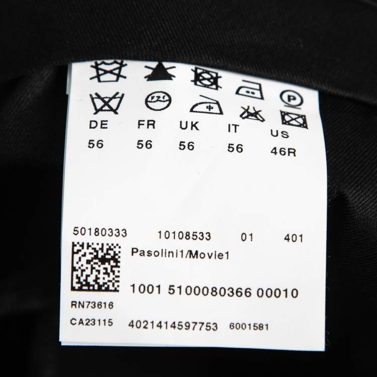 Pre Owned Boss By Hugo Boss Black Wool Single-Breasted Pasolini1/Movie1 Suit 3XL    