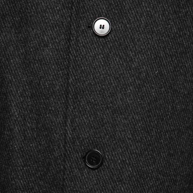 Pre Owned Boss by Hugo Boss Charcoal Grey Wool Sintrax4 Coat L  