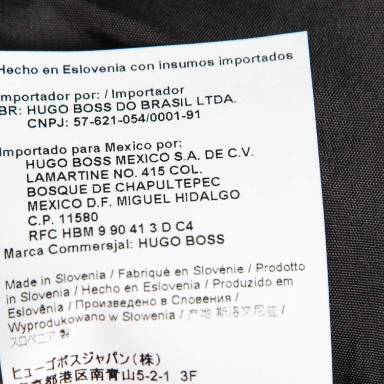 Pre Owned Boss by Hugo Boss Charcoal Grey Wool Sintrax4 Coat L  