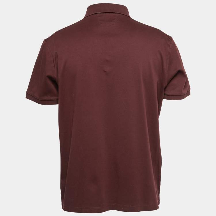 Pre Owned Boss By Hugo Boss Burgundy Cotton Tailored Polo T-Shirt XL