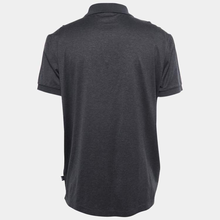 Pre Owned Boss By Hugo Boss Dark Grey Cotton Polo T-Shirt 2XL