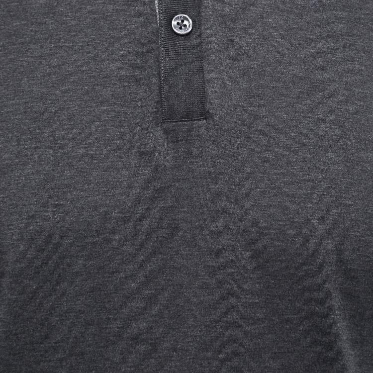 Pre Owned Boss By Hugo Boss Dark Grey Cotton Polo T-Shirt 2XL