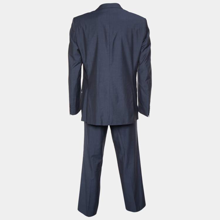 Pre Owned Boss By Hugo Boss Grey Virgin Wool Suit XL