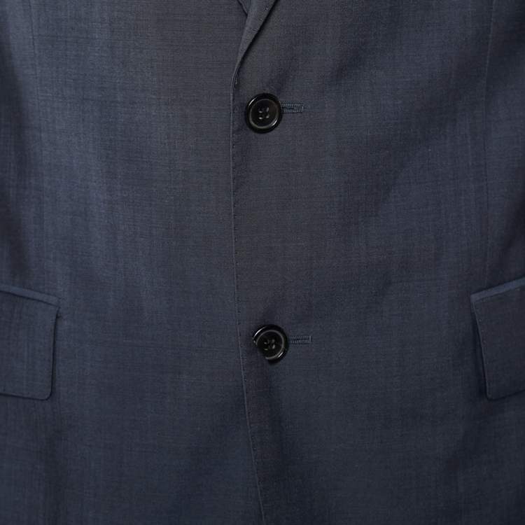 Pre Owned Boss By Hugo Boss Grey Virgin Wool Suit XL
