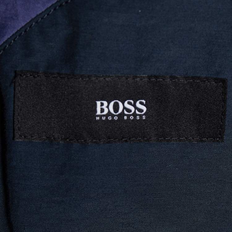 Pre Owned Boss By Hugo Boss Grey Checkered Cotton Huge/Genius-W Blazer L