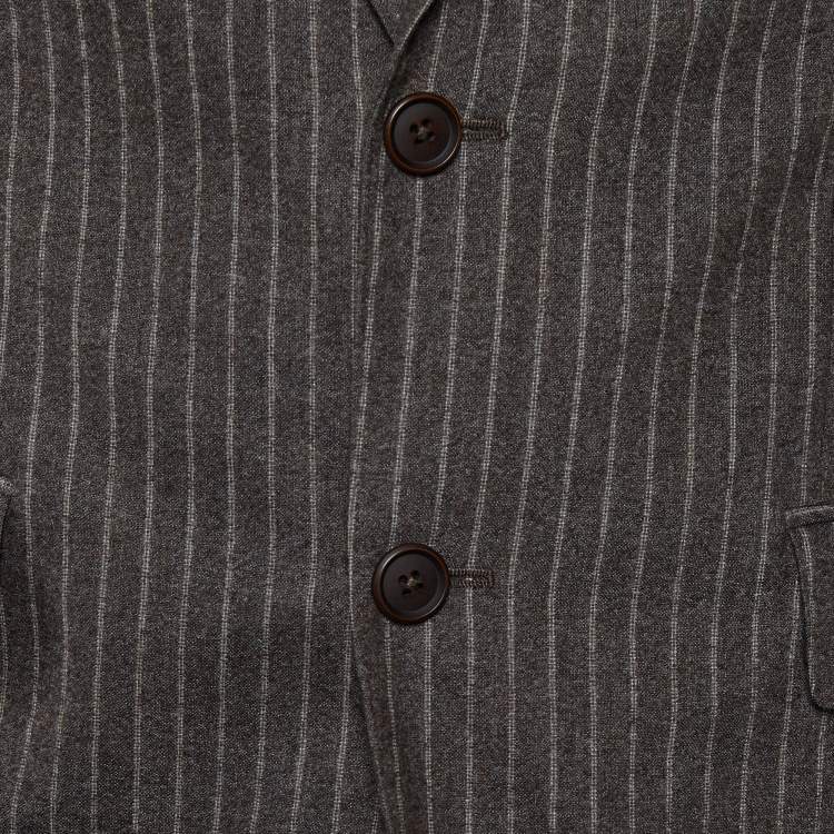مملوكة مسبقًا Boss By Hugo Boss Brown Striped Wool & Cashgora Crowley Blazer L
