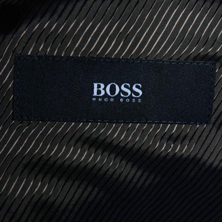 مملوكة مسبقًا Boss By Hugo Boss Brown Striped Wool & Cashgora Crowley Blazer L
