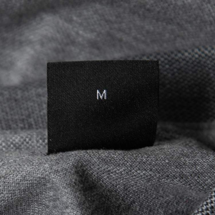 Pre Owned Boss By Hugo Boss Grey Cotton Knit Polo T-Shirt M