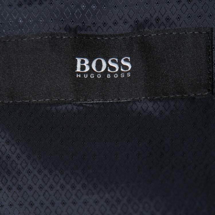 Pre Owned Boss By Hugo Boss Navy Blue Pin Stripe Wool Super 100 Blazer M