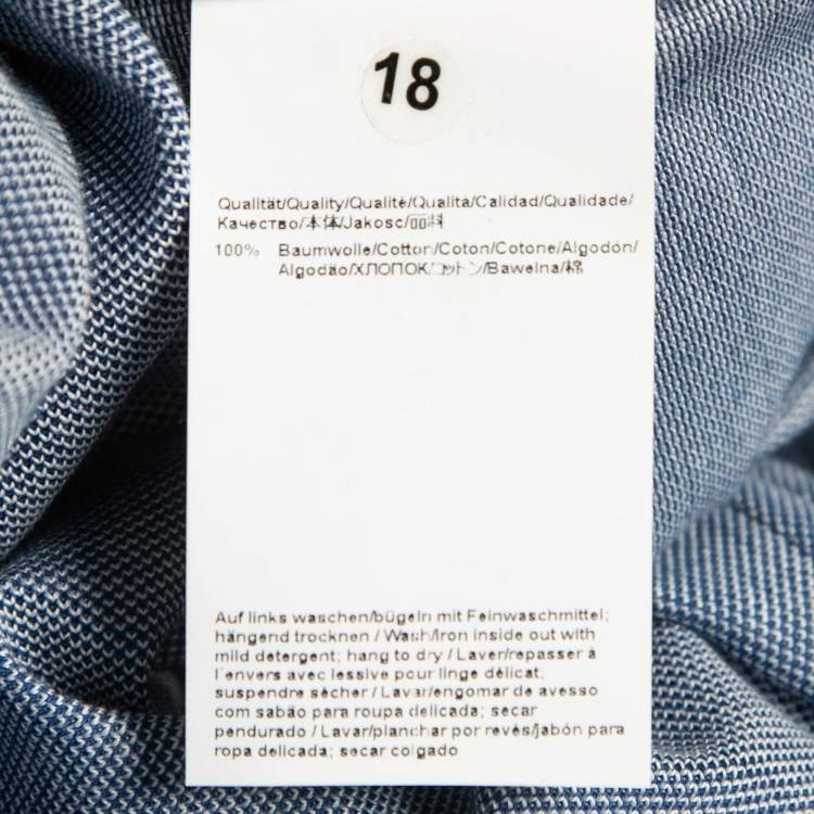 Pre Owned Boss By Hugo Boss Blue Pima Cotton Paule 4 Slim Fit Polo Shirt L