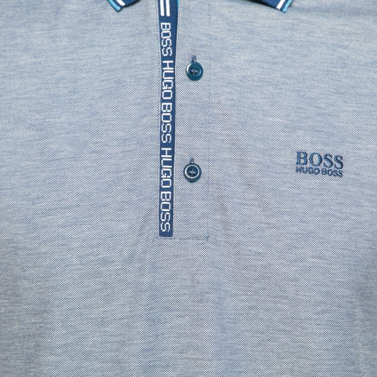 Pre Owned Boss By Hugo Boss Blue Pima Cotton Paule 4 Slim Fit Polo Shirt L