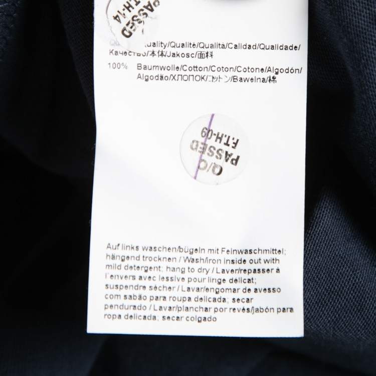 Pre Owned Boss By Hugo Boss Blue Embossed Logo Print Cotton Teebo_N T-Shirt L