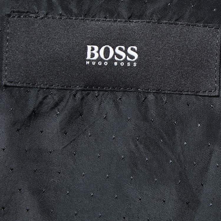 Pre Owned Boss By Hugo Boss Black Wool & Satin Lapel Tuxedo Blazer L