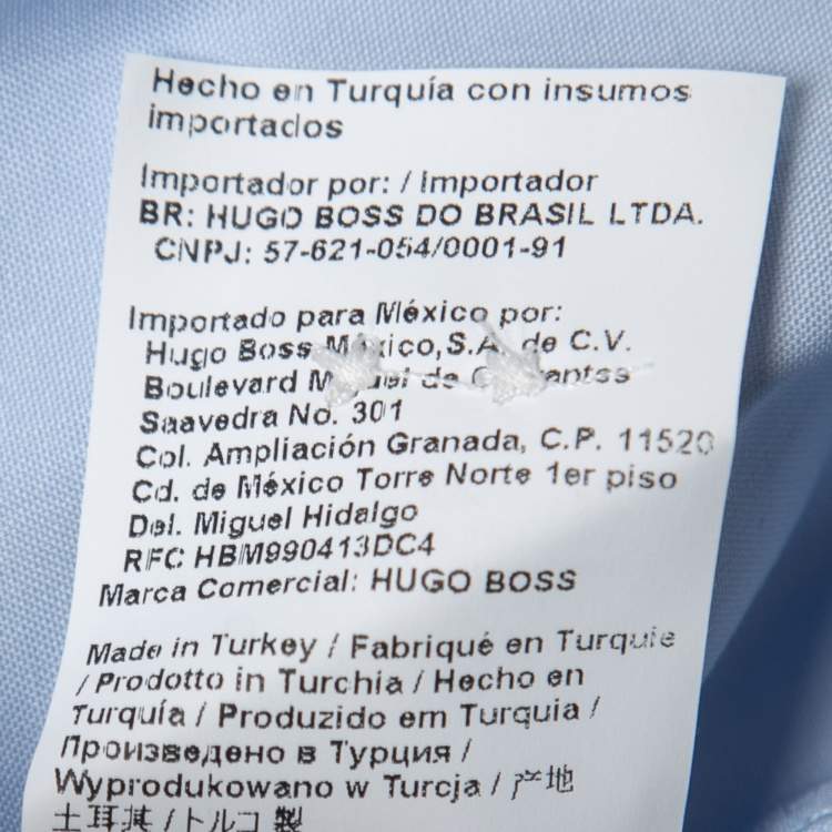 Pre Owned Hugo by Hugo Boss Blue Cotton Button Front Shirt M