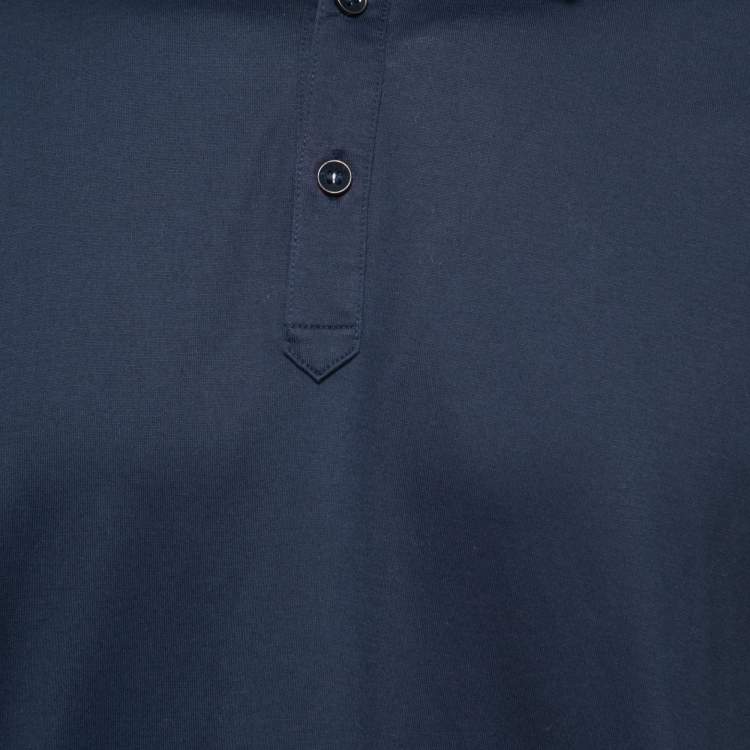 مملوكة مسبقًا Boss By Hugo Boss Dark Blue Cotton Slim Fit Polo T-Shirt XL