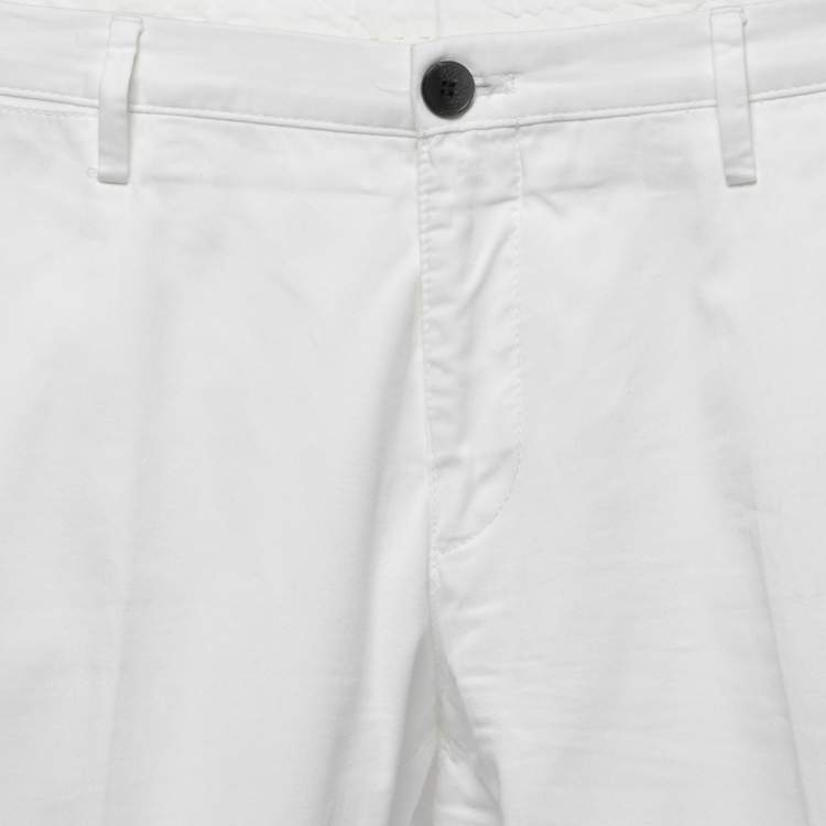 Pre Owned Boss By Hugo Boss White Cotton Classic Slim Fit Chino Pants L