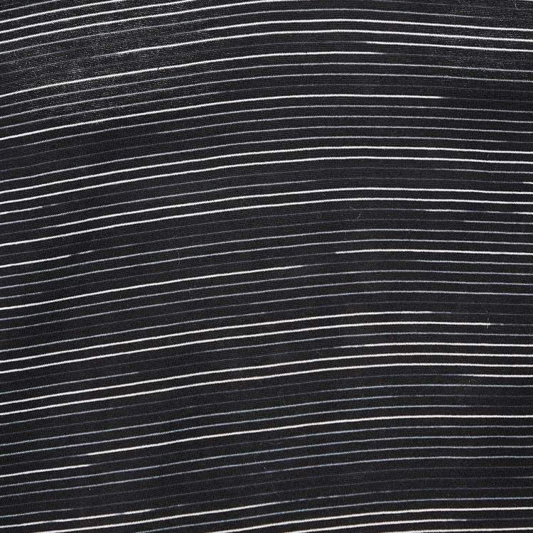 Pre Owned Boss By Hugo Boss Black Striped Cotton Knit Polo T-Shirt S