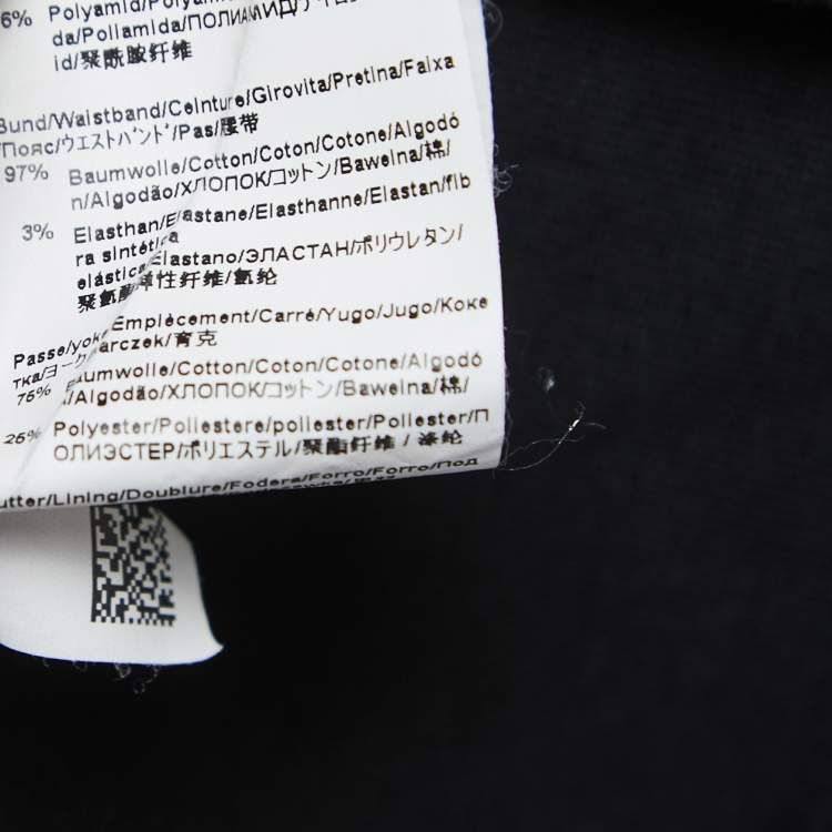 Pre Owned Boss By Hugo Boss Navy Blue Cotton Knit Zip Font  Jacket L