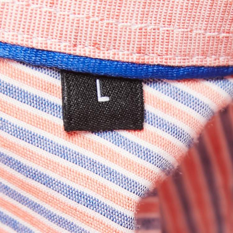 Pre Owned Boss By Hugo Boss Red Cotton Button Front Shirt L