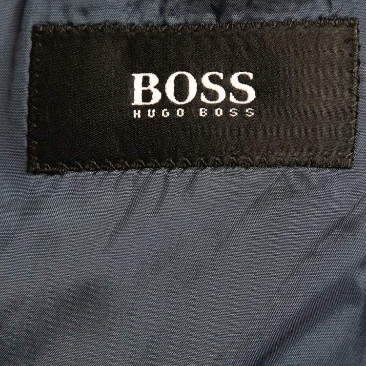 Pre Owned Boss By Hugo Boss Vintage Blue Wool Single Breasted Blazer XL