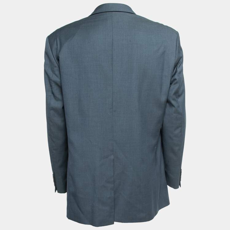 Pre Owned Boss By Hugo Boss Vintage Blue Wool Single Breasted Blazer XL