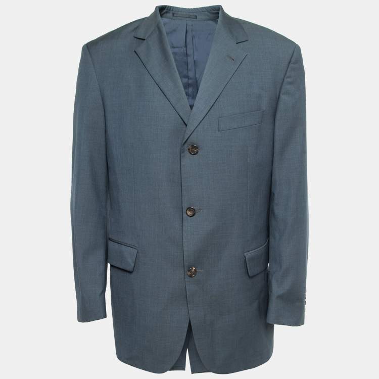 Pre Owned Boss By Hugo Boss Vintage Blue Wool Single Breasted Blazer XL