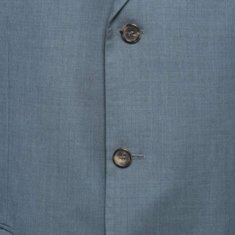 Pre Owned Boss By Hugo Boss Vintage Blue Wool Single Breasted Blazer XL