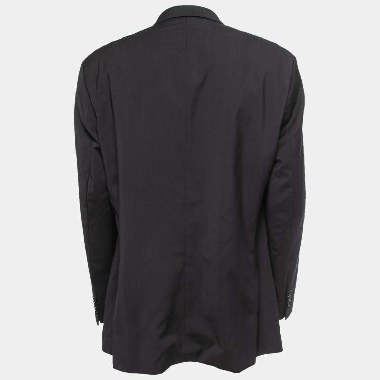 Pre Owned Boss By Hugo Boss Black Wool Single Breasted Blazer XXXL