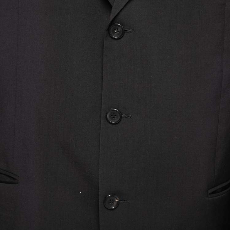 Pre Owned Boss By Hugo Boss Black Wool Single Breasted Blazer XXXL