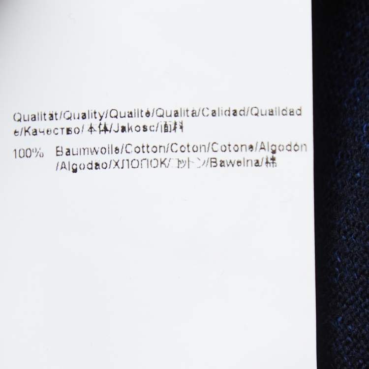 Pre Owned Boss By Hugo Boss Navy Blue Cotton Knit Crew Neck Sweatshirt L