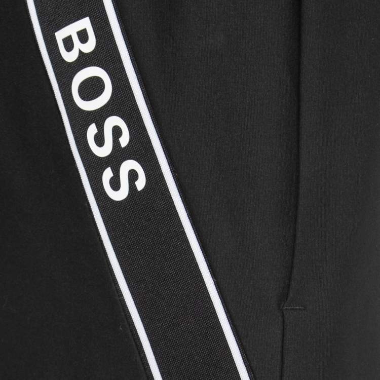 Pre Owned Boss By Hugo Boss Black Stretch Knit Track Pants L