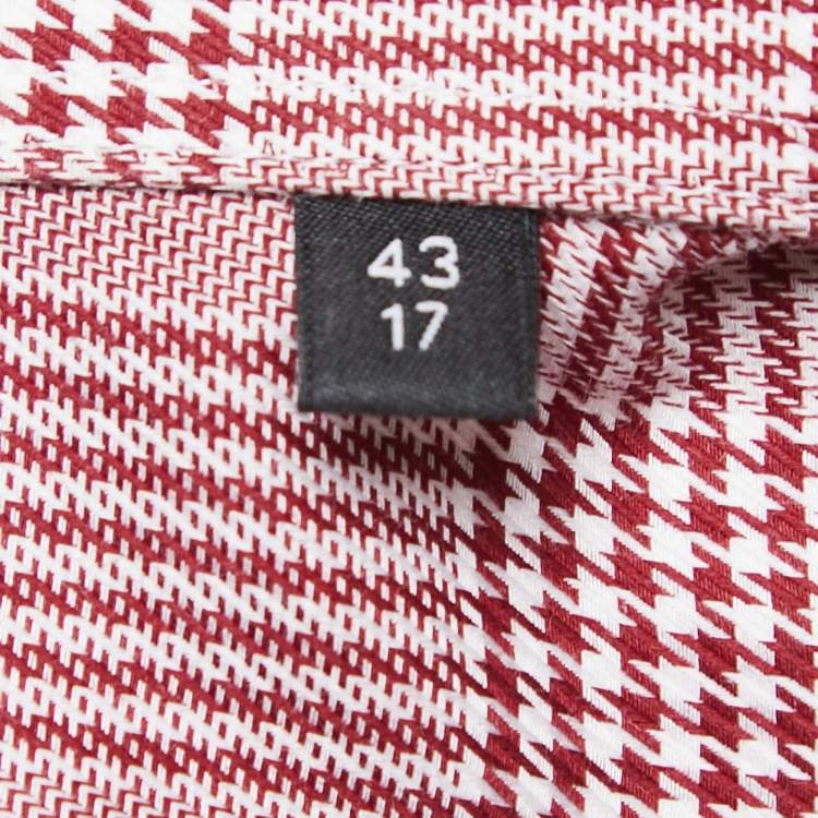 Pre Owned Boss By Hugo Boss Red Plaid Cotton Blend Button Front Full Sleeve Shirt XXL