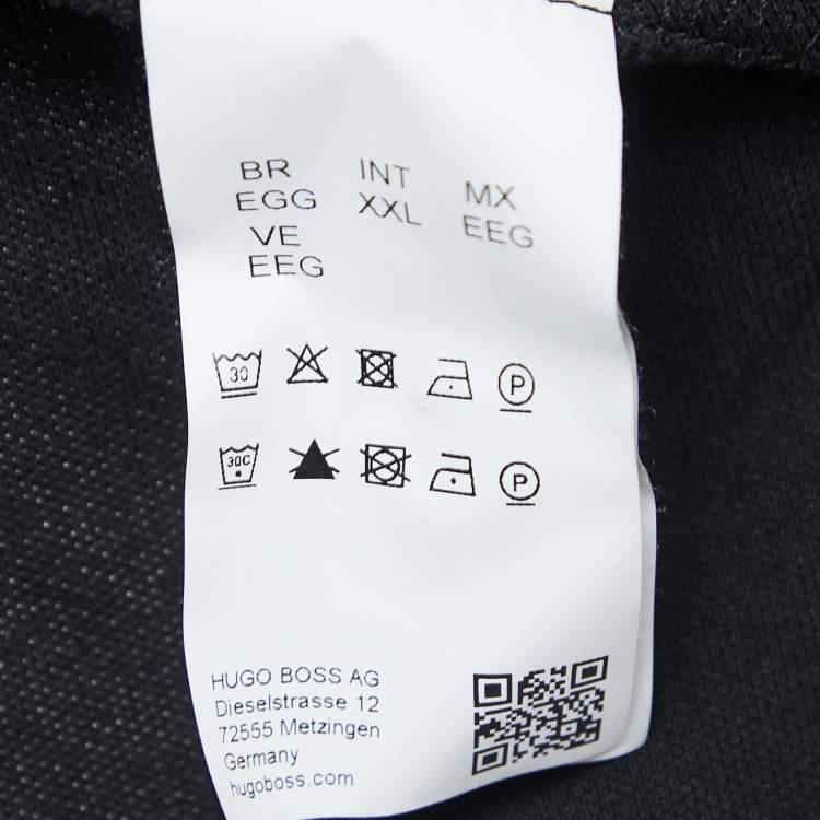 Pre Owned Boss By Hugo Boss Black Cotton Pique Polo T-Shirt XXL