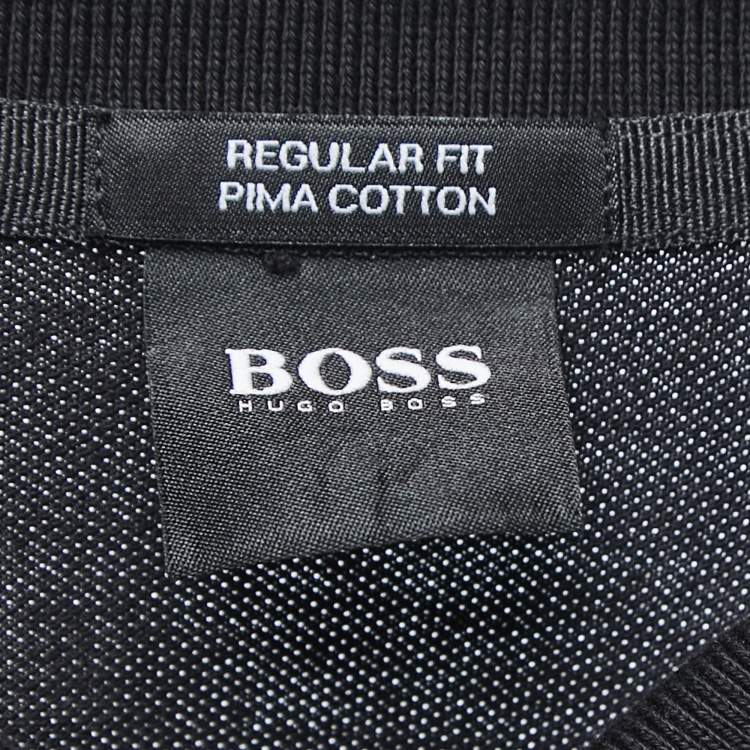 Pre Owned Boss By Hugo Boss Black Cotton Pique Polo T-Shirt XXL