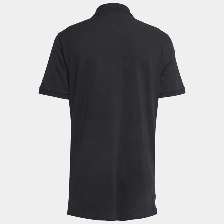 Pre Owned Boss By Hugo Boss Black Cotton Pique Polo T-Shirt XXL