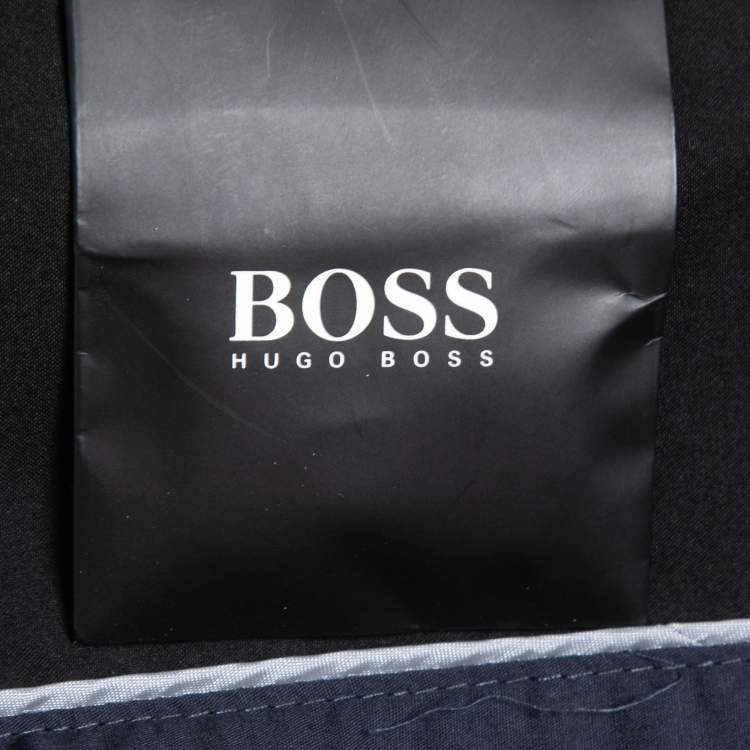 Pre Owned Boss By Hugo Boss Black Synthetic Single Breasted Coat M