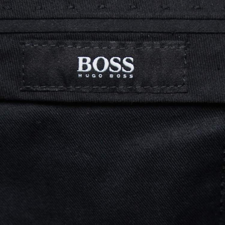 Pre Owned Boss By Hugo Boss Black Wool Slim Fit Trousers S