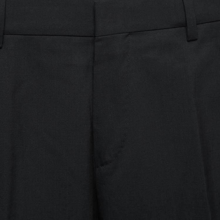 Pre Owned Boss By Hugo Boss Black Wool Slim Fit Trousers S