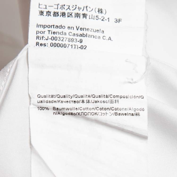 Pre Owned Boss By Hugo Boss White Cotton Joram Slim Fit Shirt M