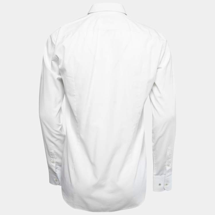 Pre Owned Boss By Hugo Boss White Cotton Joram Slim Fit Shirt M