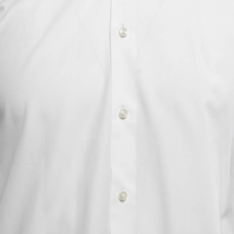 Pre Owned Boss By Hugo Boss White Cotton Joram Slim Fit Shirt M