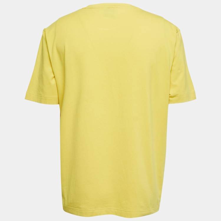 Pre Owned Boss By Hugo Boss Yellow Cotton Relaxed Fit Crew Neck T-Shirt XL