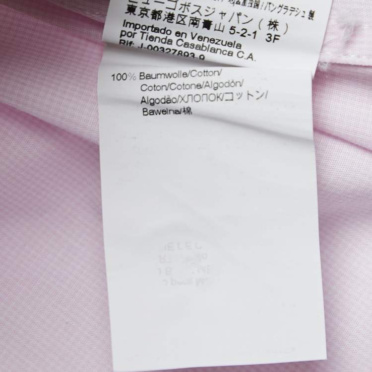 Pre Owned Boss By Hugo Boss Pink Pin Check Cotton Marlow Sharp Fit Shirt M