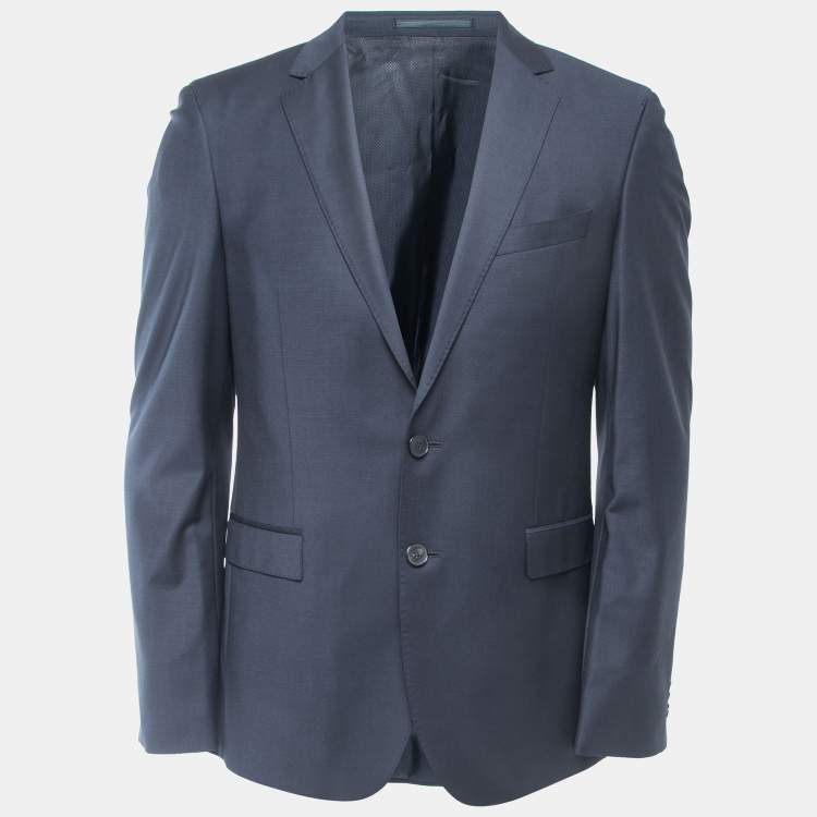 Pre Owned Boss By Hugo Boss Black Wool Single Breasted Blazer M