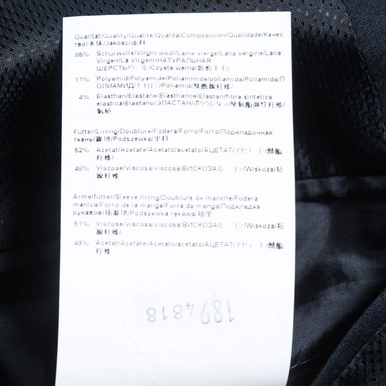 Pre Owned Boss By Hugo Boss Black Wool Single Breasted Blazer M