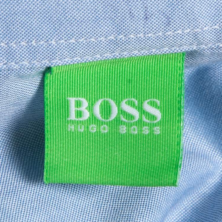 Pre Owned Boss By Hugo Boss Blue Checked Cotton Button Front Full Sleeve Shirt 3XL