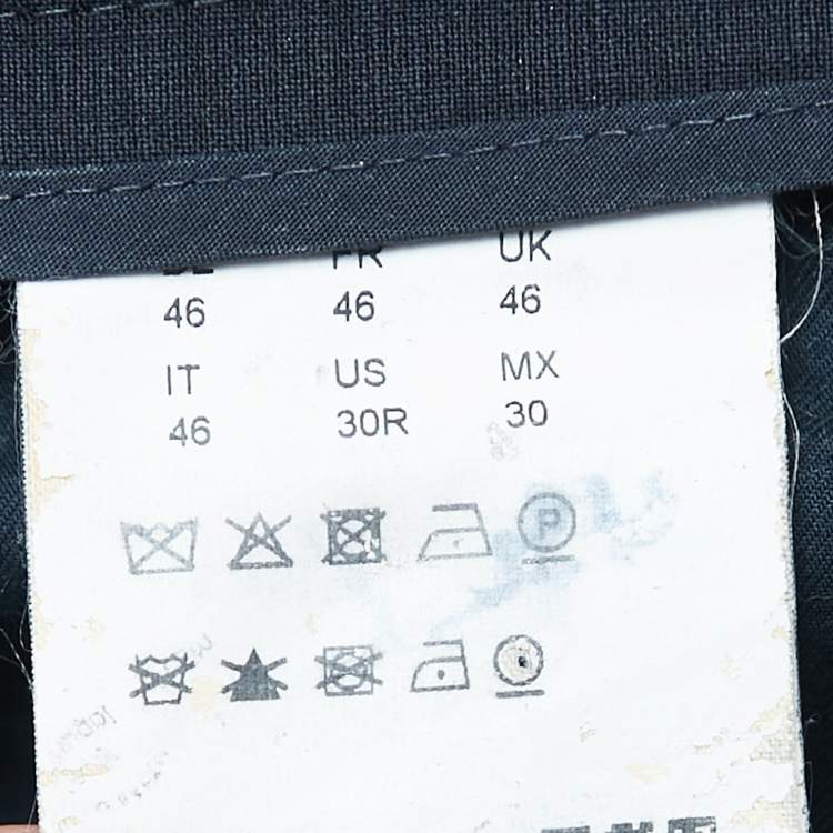 Pre Owned Boss By Hugo Boss Navy Blue Wool Blend Trousers S
