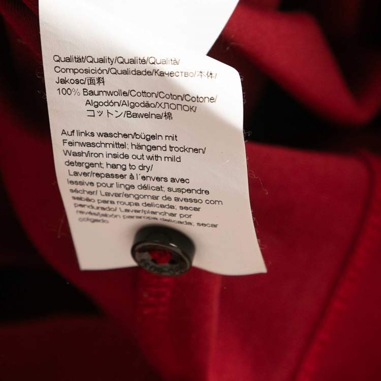 Pre Owned Boss By Hugo Boss Red Cotton Long Sleeve Polo T-Shirt XL