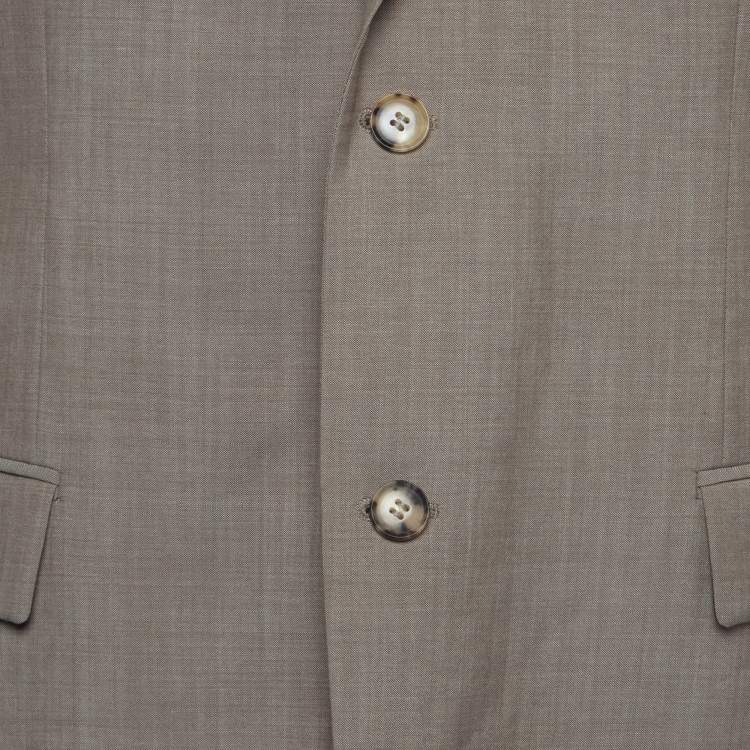 Pre Owned Boss By Hugo Boss Beige Wool Single Breasted Blazer XL
