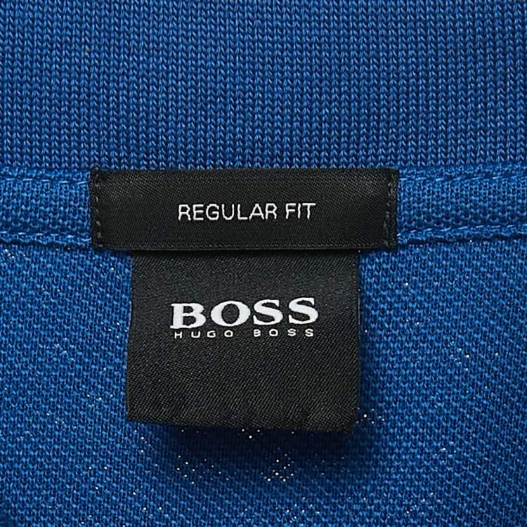 Pre Owned Boss By Hugo Boss Blue Cotton Pique Regular Fit Polo T-Shirt XXL